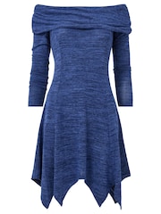 Joe Browns Blue Slim Fit Soft Jersey Bardot Jersey Tunic Top - Image 5 of 6
