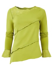 Joe Browns Green Retro Lace Insert Flared Sleeve Top - Image 5 of 5