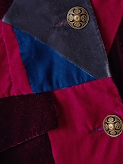 Joe Browns Purple Velvet Patchwork Maxi Coat - Image 5 of 5