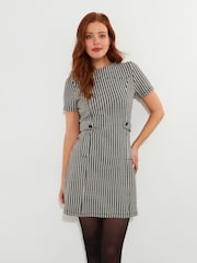 Joe Browns Black Retro High Neck Dogtooth Check Mini Dress - Image 2 of 7
