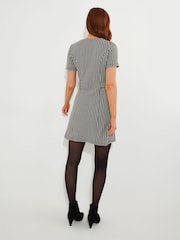 Joe Browns Black Retro High Neck Dogtooth Check Mini Dress - Image 3 of 7