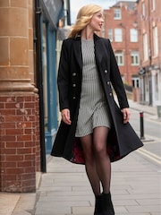 Joe Browns Black Retro High Neck Dogtooth Check Mini Dress - Image 6 of 7
