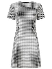 Joe Browns Black Retro High Neck Dogtooth Check Mini Dress - Image 7 of 7