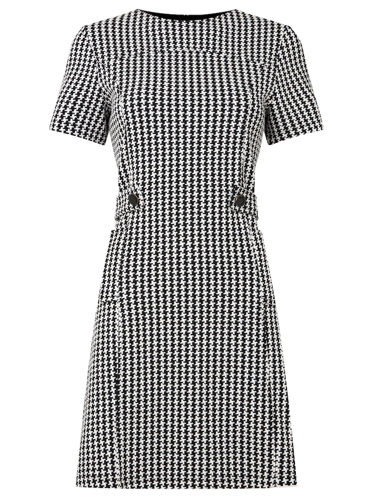 Joe Browns Black Retro High Neck Dogtooth Check Mini Dress - Image 7 of 7