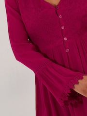 Joe Browns Pink Embroidered Lace Trim Tunic Top - Image 3 of 8