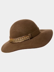 Joe Browns Feather Trim Floppy Fedora klobuk - Slika 4 iz 5