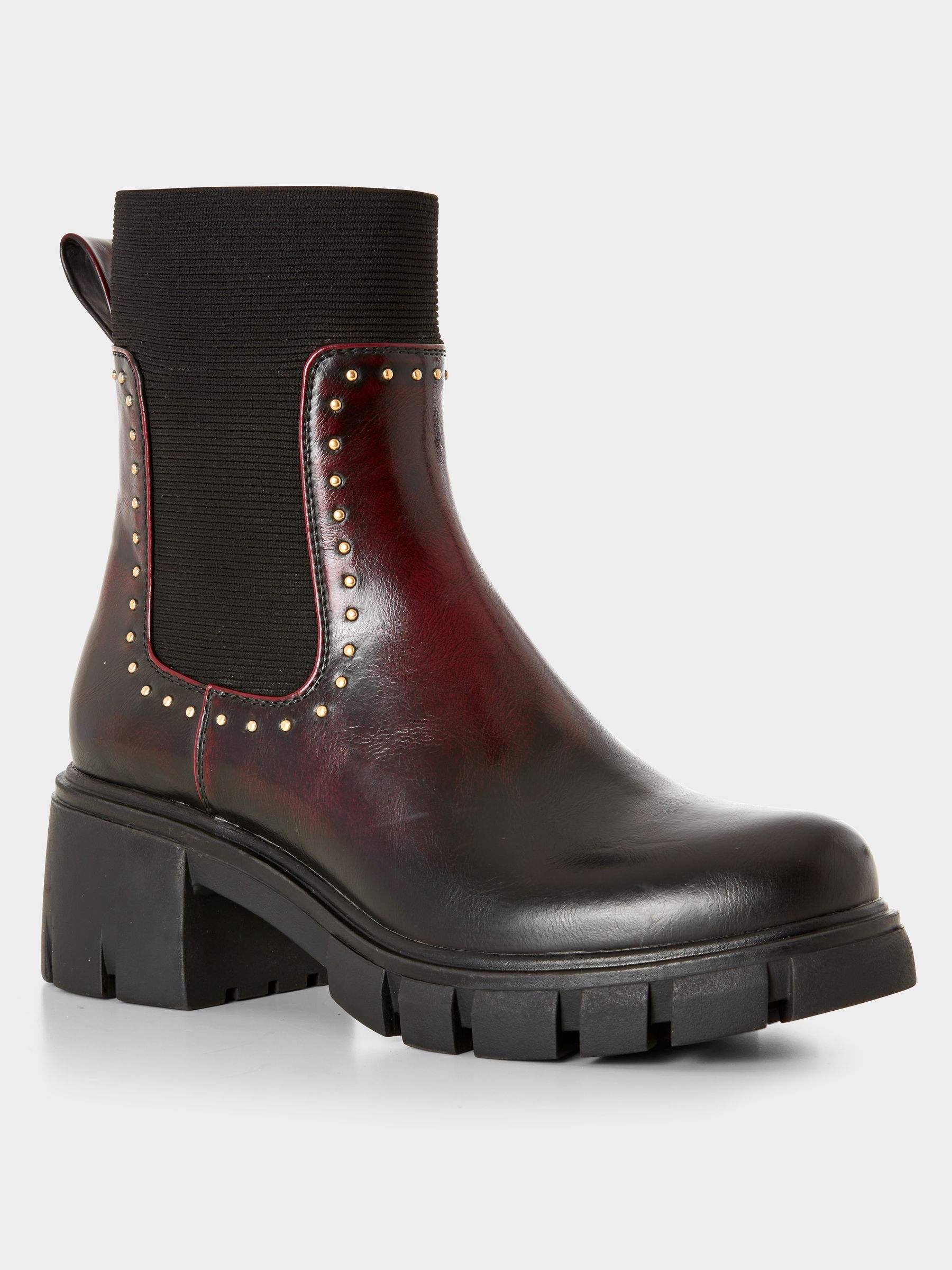 Studded chunky chelsea boots top