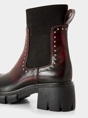 Joe Browns Red Ombre Studded Chunky Ankle Chelsea Boots - Image 4 of 4