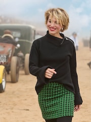 Joe Browns Black Oversized Edgy Collar Zip Jumper - Image 1 of 3