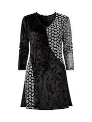 Joe Browns Black Velour and Mesh Textured Jersey Tunic Dress - Image 5 of 6
