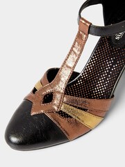 Joe Browns Black Vintage Metallic T-Bar Shoes - Image 4 of 4