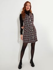 Joe Browns Red Vintage Check Patch Pocket Pinafore Mini Dress - Image 4 of 8
