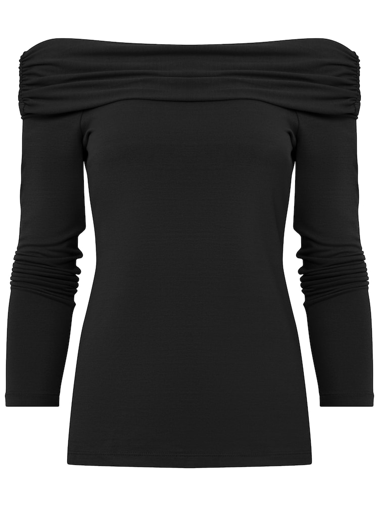 Joe Browns Black Slim Fit Classic Bardot Top - Image 5 of 5