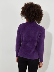 Joe Browns Purple Relaxed Fit Fluffy High Neck Jumper - Image 4 of 5