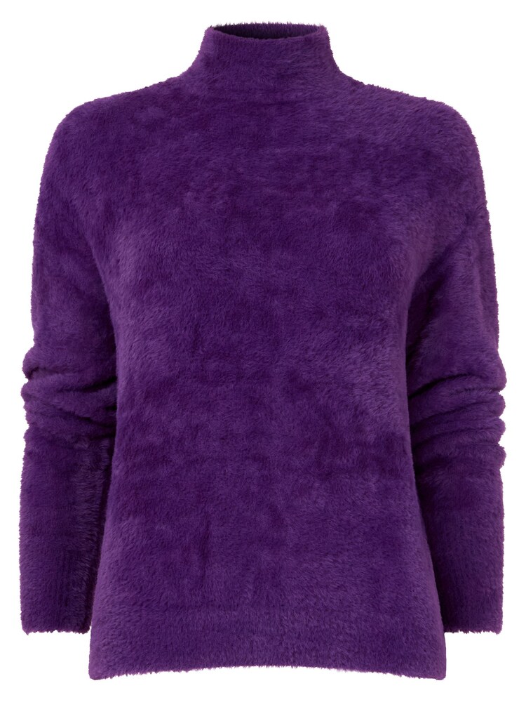 Joe Browns Purple Relaxed Fit Fluffy High Neck Jumper - Image 5 of 5