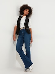 Joe Browns Black PU Trim Velvet Waistcoat - Image 2 of 6
