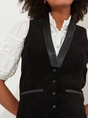Joe Browns Black PU Trim Velvet Waistcoat - Image 3 of 6