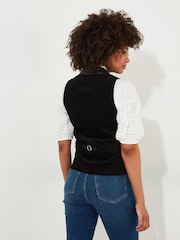 Joe Browns Black PU Trim Velvet Waistcoat - Image 4 of 6