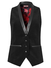 Joe Browns Black PU Trim Velvet Waistcoat - Image 6 of 6
