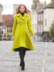 Joe Browns Green Statement Colour Dip Hem Coat - Image 1 of 9