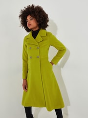 Joe Browns Green Statement Colour Dip Hem Coat - Image 3 of 9