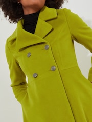 Joe Browns Green Statement Colour Dip Hem Coat - Image 4 of 9