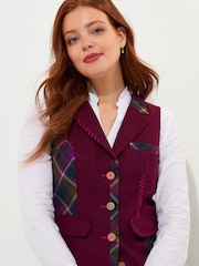 Joe Browns Purple Heritage Check Mix and Match Waistcoat - Image 1 of 1