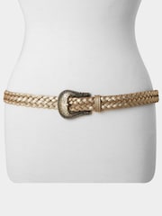 Joe Browns Gold Plaited Metallic Suede Belt - Image 2 of 3