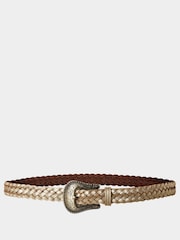 Joe Browns Gold Plaited Metallic Suede Belt - Image 3 of 3