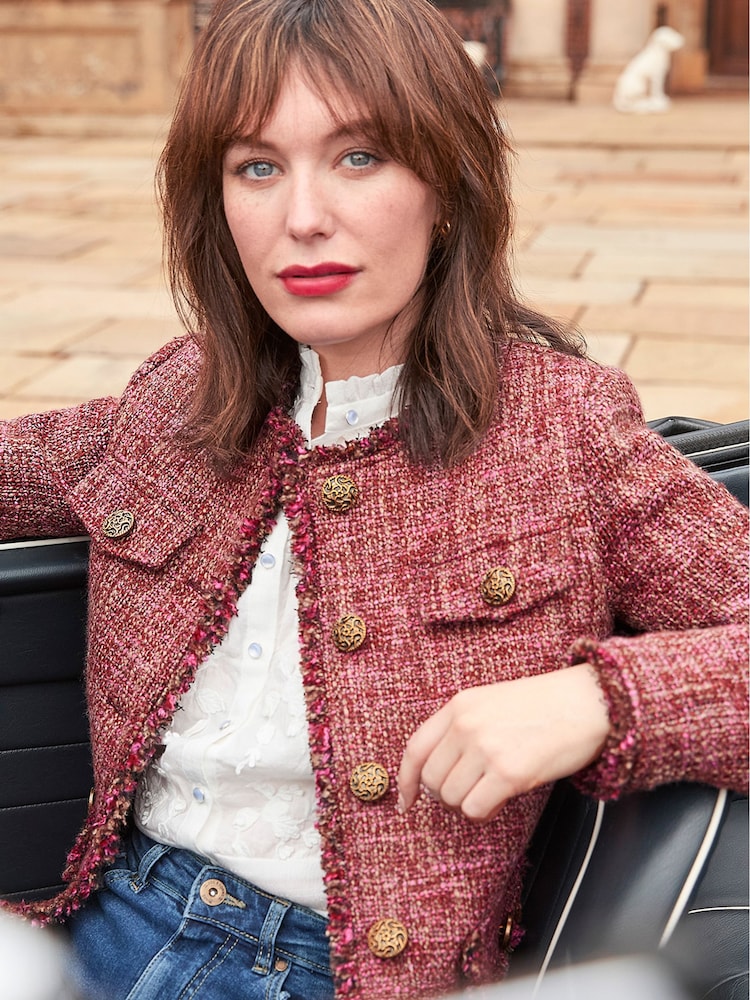 Joe Browns Kurze Tweed-Jacke mit ausgefransten Kanten - Bild 2 von 9