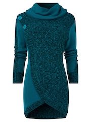 Joe Browns Green Two Tone Marl Funnel Neck Jumper Dress - Image 5 of 5