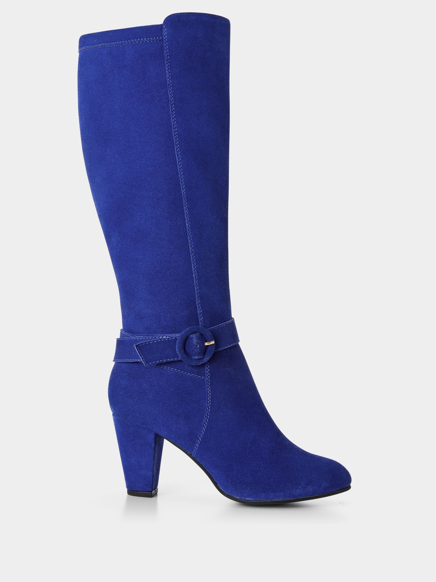 Womens blue knee high boots outlet