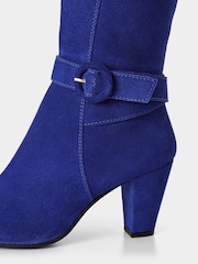 Joe Browns Blue Retro Colourblock Long Knee High Suede Boots - Image 4 of 6