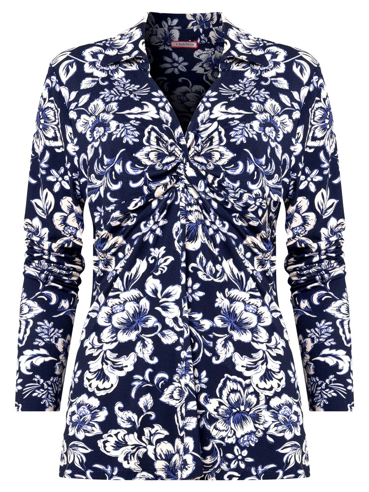 Joe Browns Blue Floral Twist Front Collared Jersey Top - Image 5 of 5
