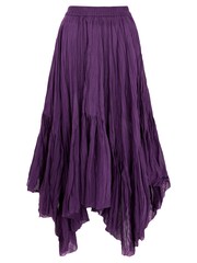 Joe Browns Purple Handkerchief Hem Layered 100% Cotton Maxi Skirt - Image 5 of 5