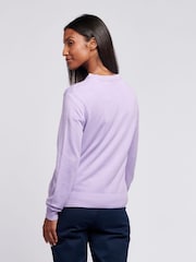 U.S. Polo Assn. Purple Regular Fit Womens Crew Neck Jumper - Image 4 of 4