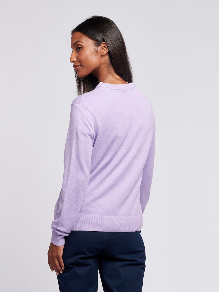 U.S. Polo Assn. Purple Regular Fit Womens Crew Neck Jumper - Image 4 of 4 U.S. Polo Assn. Purple Regular Fit Womens Crew Neck Jumper - Image 4 of 4