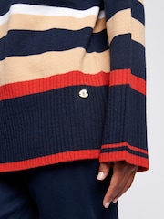 U.S. Polo Assn. Womens Striped Longline Jumper - Image 2 of 7