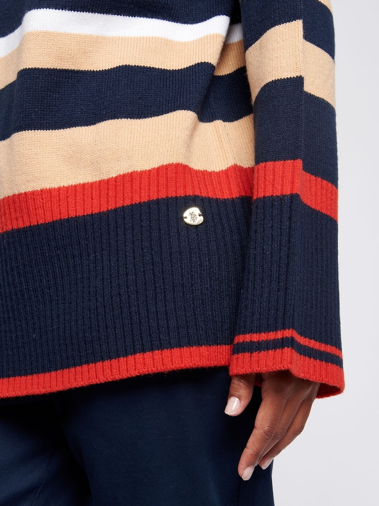 U.S. Polo Assn. Womens Striped Longline Jumper - Image 2 of 7