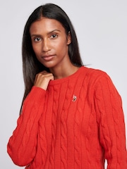 U.S. Polo Assn. Womens Cable Knit Crew Neck Jumper - Image 2 of 5