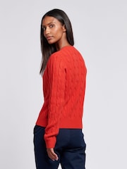 U.S. Polo Assn. Womens Cable Knit Crew Neck Jumper - Image 4 of 5