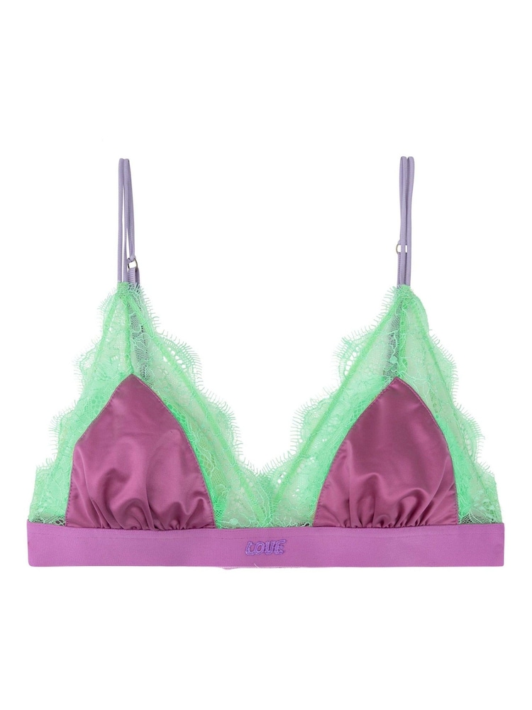 Love Stories Purple Love Lace Satin Bralette - Image 1 of 5