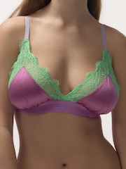 Love Stories Purple Love Lace Satin Bralette - Image 5 of 5
