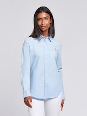 U.S. Polo Assn. Blue Womens Classic Fit Poplin 100% Cotton Shirt - Image 1 of 5