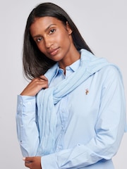 U.S. Polo Assn. Blue Womens Classic Fit Poplin 100% Cotton Shirt - Image 2 of 5