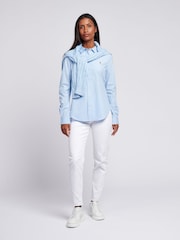 U.S. Polo Assn. Blue Womens Classic Fit Poplin 100% Cotton Shirt - Image 3 of 5