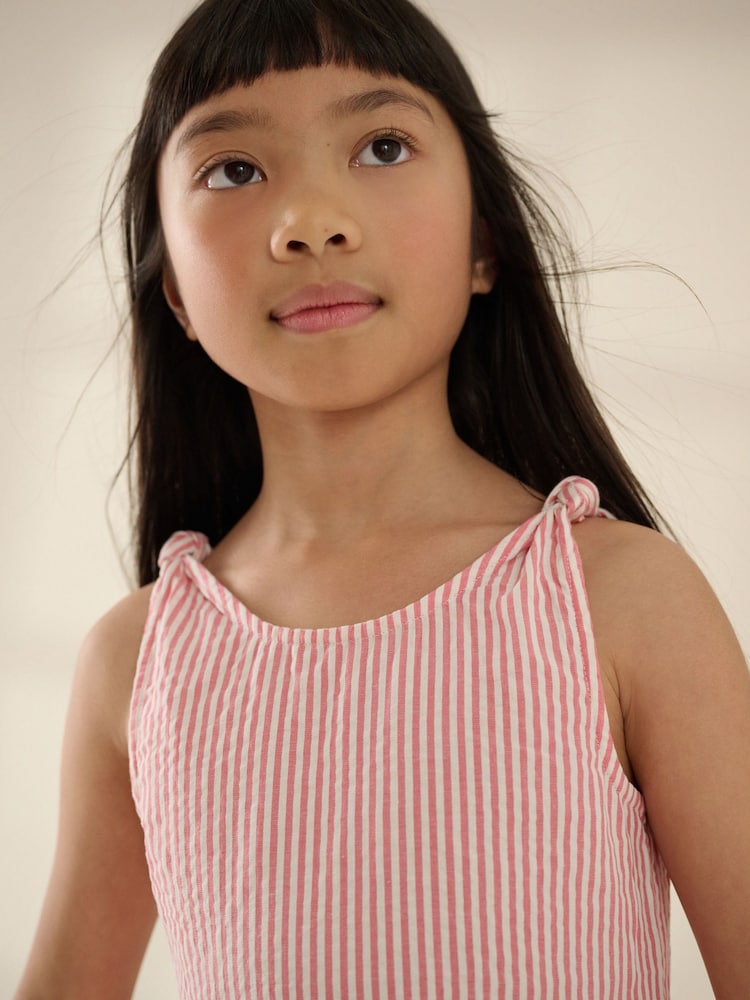 Pink Stripe 100% Cotton Barrel Playsuit (3-16yrs) - Image 2 of 8 Pink Stripe 100% Cotton Barrel Playsuit (3-16yrs) - Image 2 of 8
