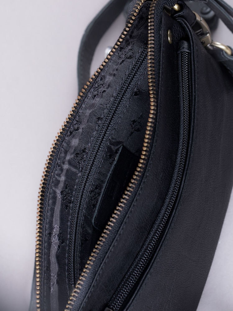 Lakeland Leather Black Mini Harstone Cross-Body Bag - Image 7 of 7