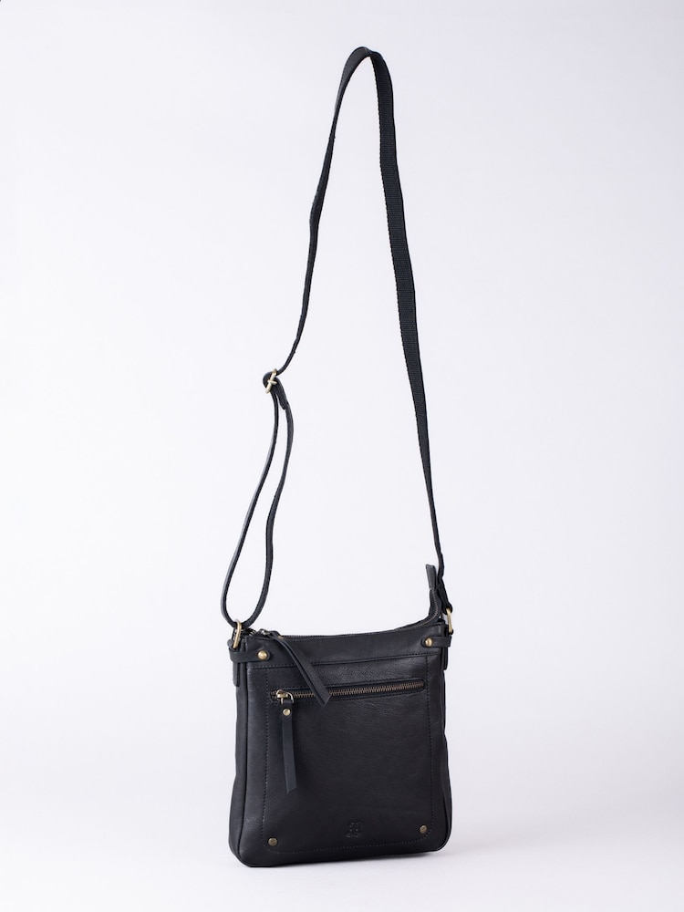 Lakeland Leather Black Harstone Large Cross Body Bag - Image 3 of 7
