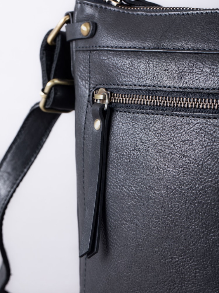 Lakeland Leather Black Harstone Large Cross Body Bag - Image 4 of 7